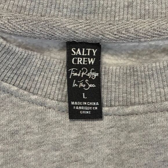 Salty Crew Ladies Gray Crew Neck Sweatshirt Size Large - Picture 5 of 8